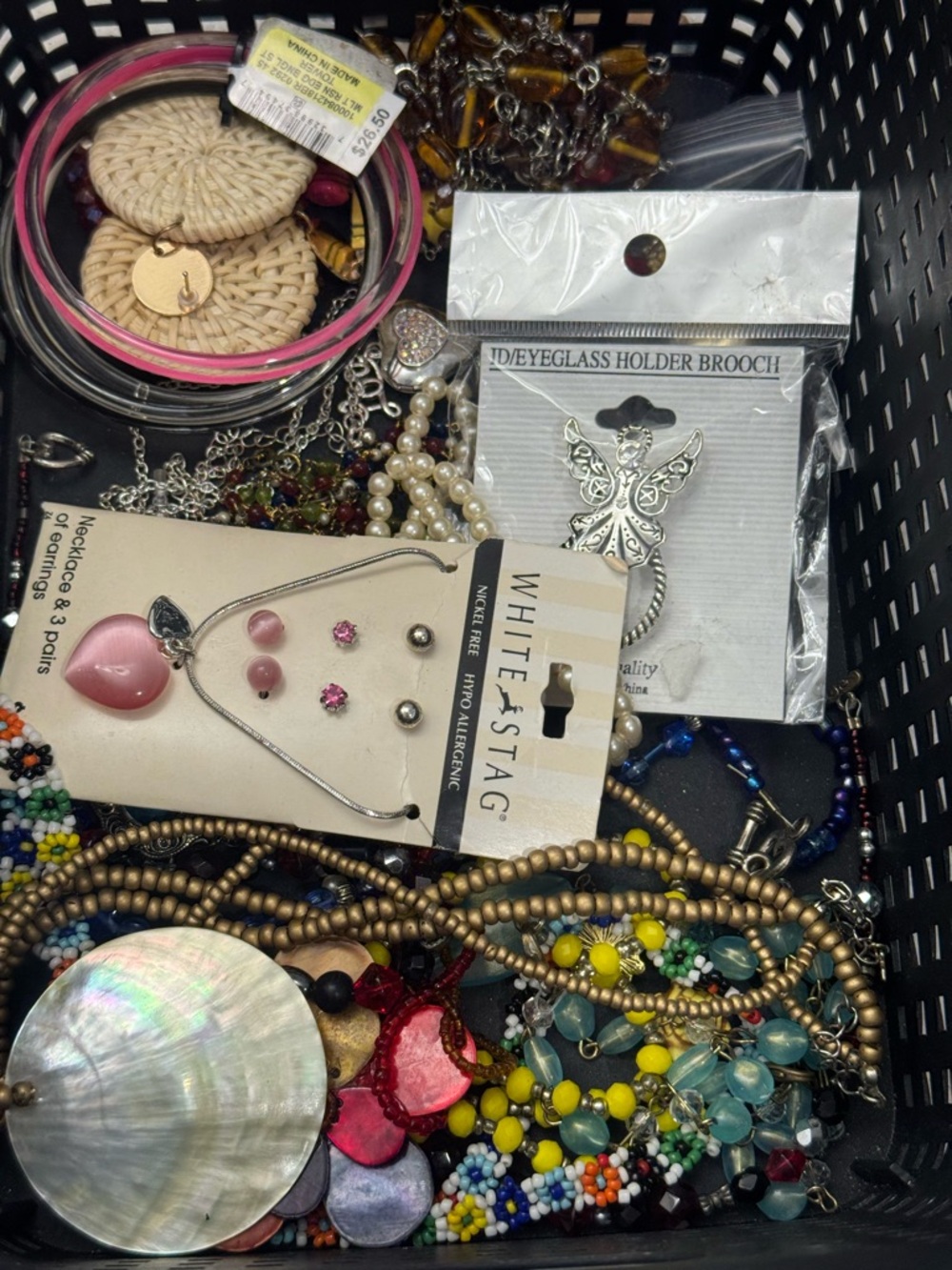 1 lb Good Condition Jewelry New & Used Mixed Material Mix Jewelry.